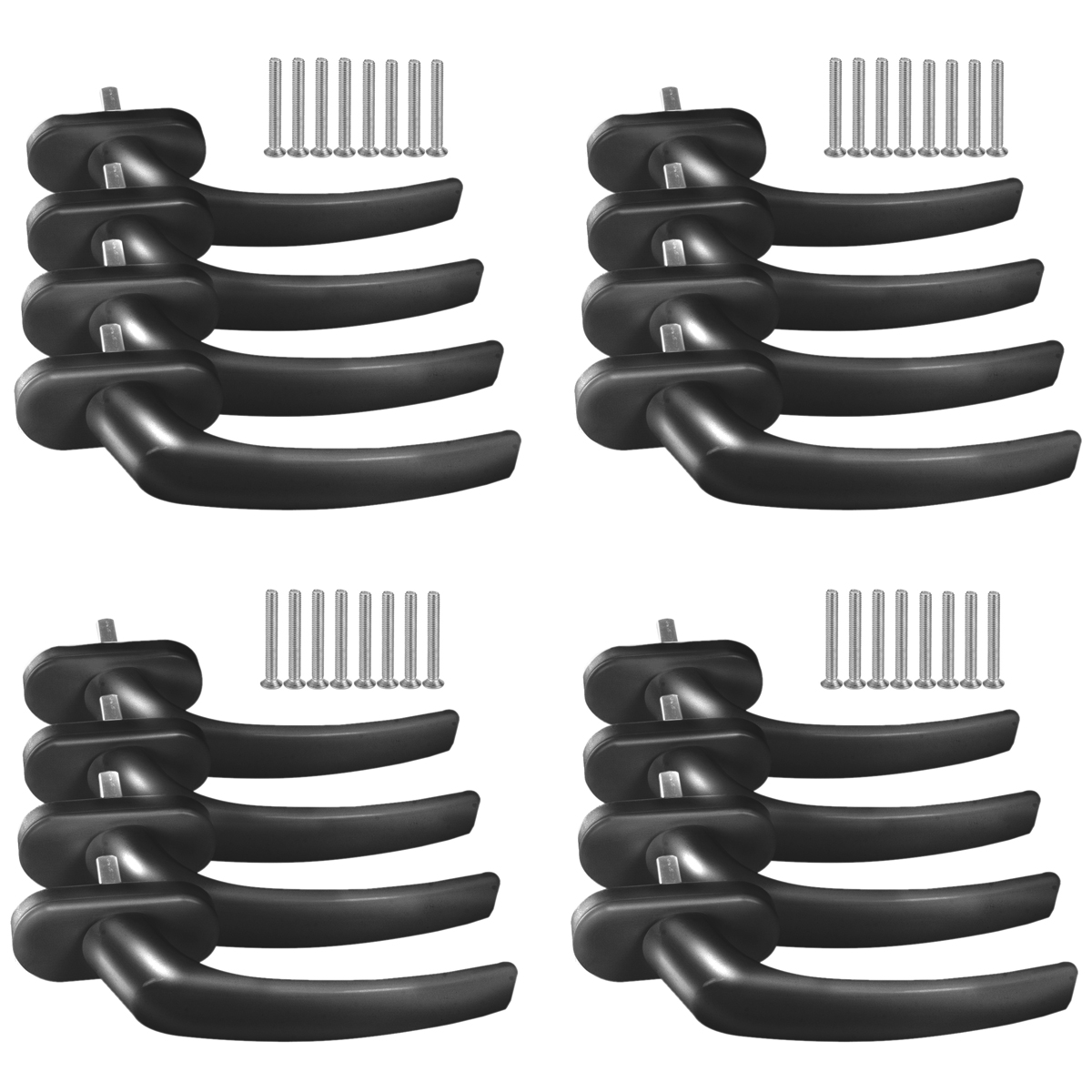 Stiftlänge 45mm 8 x Alu Fenstergriff in Schwarz RAL 9005