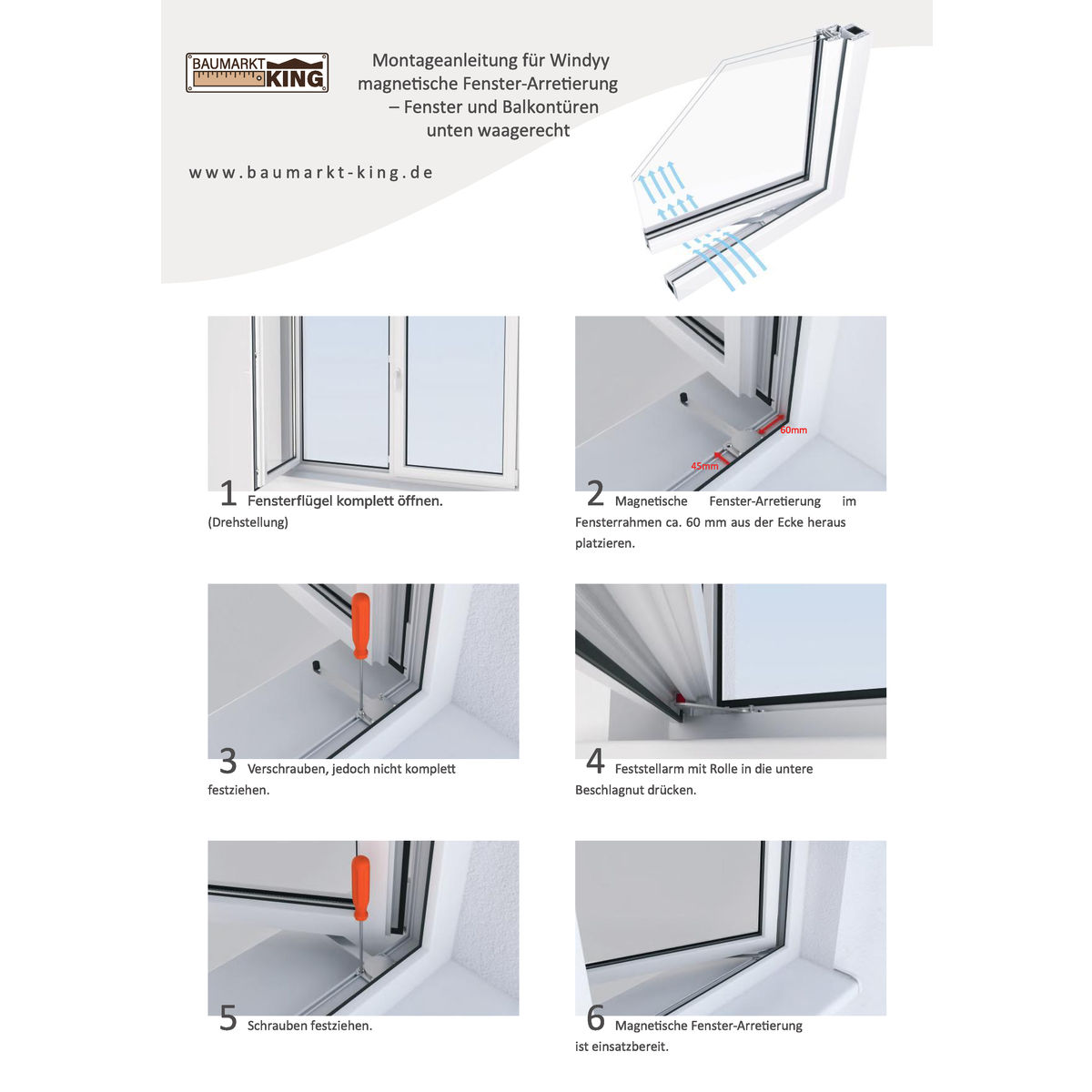 Verstellbarer magnetischer Fensterschutz, einfache Installation